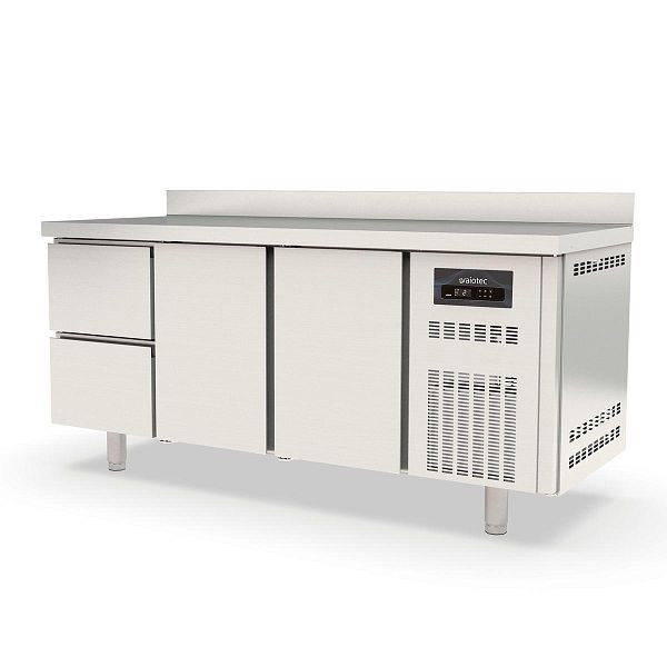 Table réfrigérante Vaiotec TOPLINE 700 / 3 volets GN1/1 avec 2 tiroirs / 2 portes et dosseret, 10297