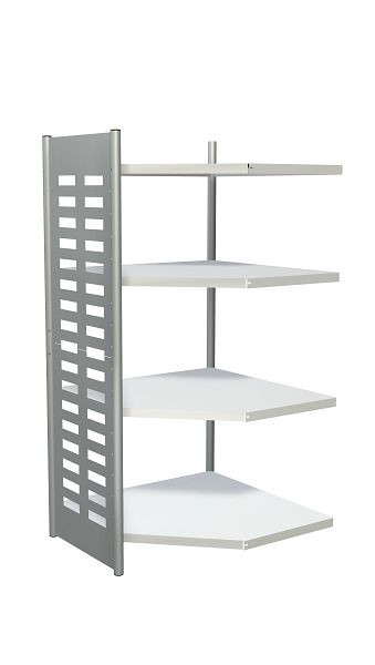 Étagère design Kerkmann M2, L 900 x P 500 x H 1800 mm, aluminium argent/gris clair, 51581111