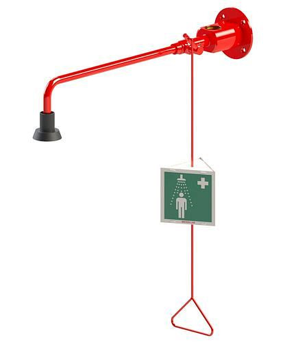 Douche de corps B-SAFETY, rouge, montage mural, 5/4" pour circulation, DVGW, 306264