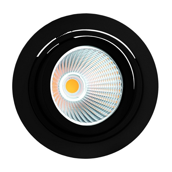 rutec Projekt CORU - 80K LED - spot encastré, cardanique, rond, IP20 - noir, 1 - flamme, PEG508