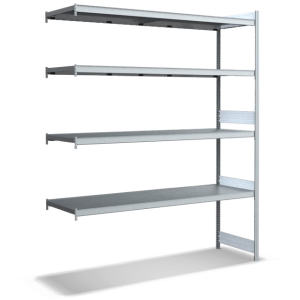 BITO grand kit d'extension d'étagère /350kg 2499x2016x624 étagère à 4 niveaux galvanisée, C1256-0023