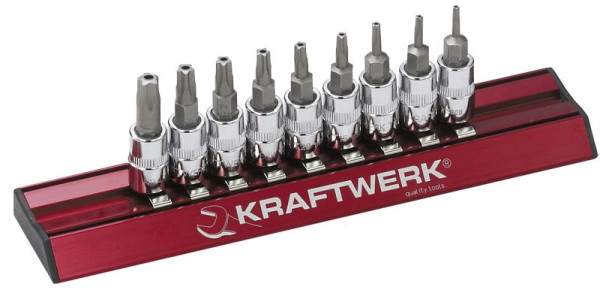 Kraftwerk embout à 5 étoiles pour jeu de douilles à vis TX 1/4", 9 pièces, 115399
