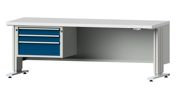 ANKE établi table de travail LIFT avec sous-structure, modèle 623 VL, 2000 x 800 x 740-1140 mm, RAL 7035/5010, KSP 40 mm, 405.371
