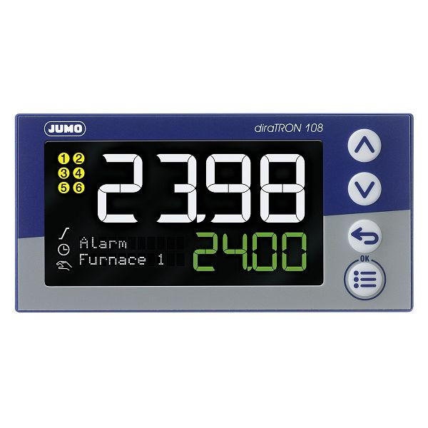 Régulateur compact JUMO pour installation sur panneau de commande, (96x48 mm), AC 110 à 240 V, conception du raccordement électrique : raccordement à ressort, 00680795