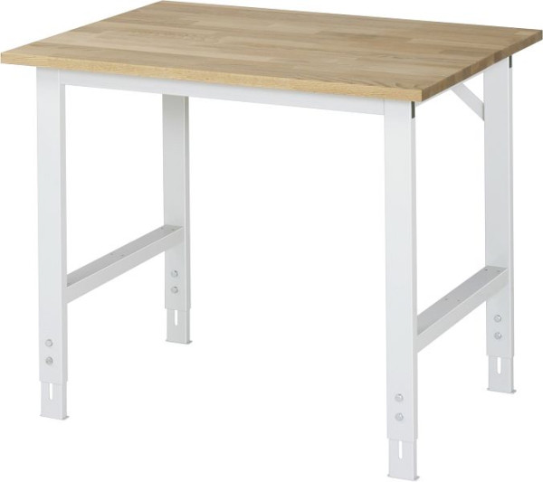 Table de travail RAU série Tom (6030) - plateau en hêtre massif réglable en hauteur, 1000x760-1080x800 mm, 06-625B80-10.12