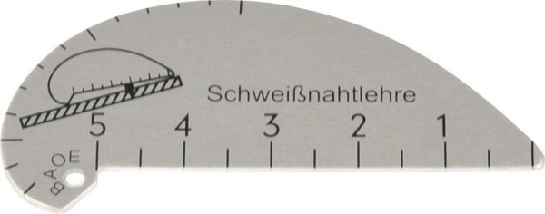 Jauge de cordon de soudure ELMAG 'ALUMINIUM', plage de mesure pour les joints d'angle 2-15 mm/plat. 0-5mm, 54490
