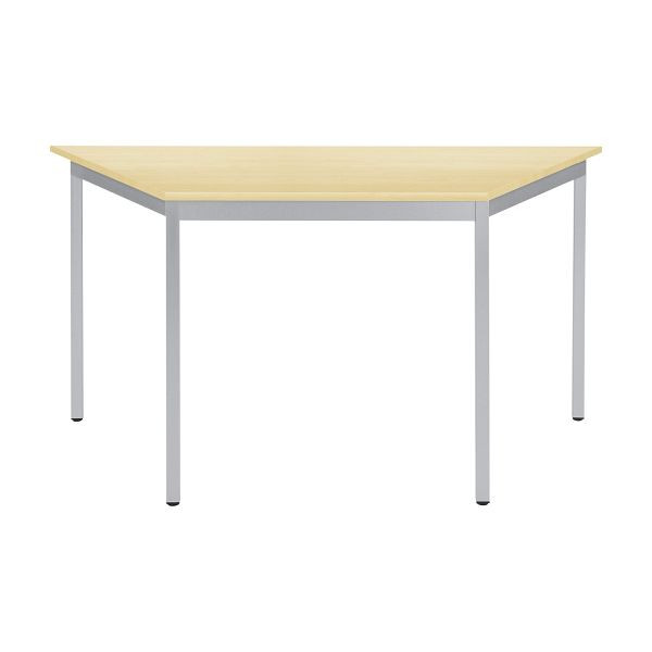 Table polyvalente Bisley MULTI Desking, trapèze 19 mm, décor érable MP, structure aluminium, H 740 x L 1200 x P 600 mm, MTT1206MP300