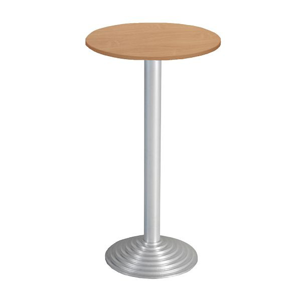 Table de bar Bisley MULTI Desking, ronde, 1 plateau, aluminium, 38 mm, décor hêtre BC, H 740 x P 600 mm, SR106BC300