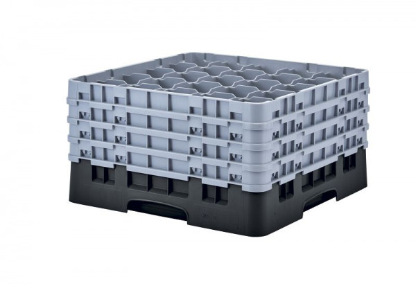 Support d'évier Camrack® à 25 compartiments Cambro, hauteur maximale de 9,25 po, couleur : noir, 25S900110