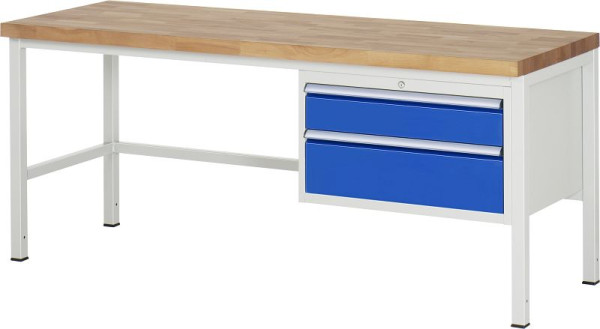 Etabli RAU série 8000 - modèle 8223, L2000 x P700 x H840-1040 mm, base système L1995 x P650 x H800-1000 mm, 03-8223A1-207B4H.11