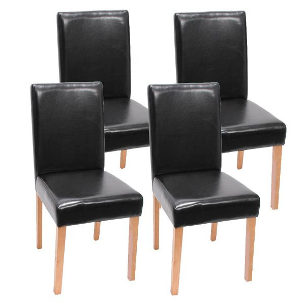 Mendler ensemble de 4 chaises de salle à manger chaise chaise de cuisine Littau, simili cuir, pieds légers noirs, 28652