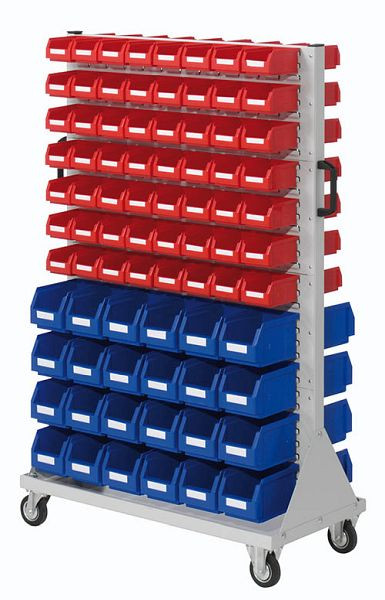 Chariot Bedrunka+Hirth taille 4, 160 boîtes de rangement, dimensions en mm (LxPxH) : 1000 x 500 x 1580, 04.01.3513