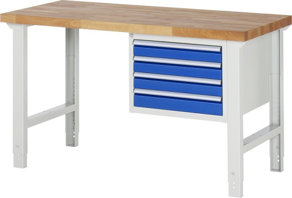 Etabli RAU série 7000 - modèle 7133, L1500 x P700 x H790-1140 mm, base système L1500 x P650 x H750-1100 mm, 03-7133A1-157B4H.11