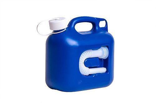 Bidon DENIOS pour ad-blue, 5 l, bleu foncé, avec tuyau de sortie flexible, paquet de 12, 308372