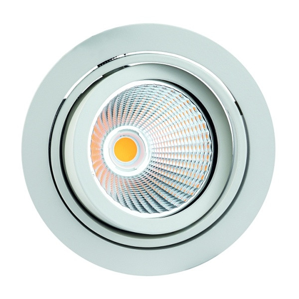 rutec Projekt CORU - 80K LED - spot encastré, cardanique, rond, IP20 - blanc, 1 - flamme, PEG507