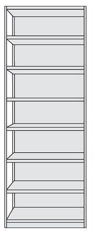 Kerkmann étagère de bureau complète Progress 500, L 960 x P 300 x H 2600 mm, gris clair, 50941411