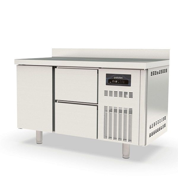 Table congélateur Vaiotec TOPLINE 700 / 2 compartiments GN1/1 avec 2 tiroirs / 1 porte et dosseret, 10312