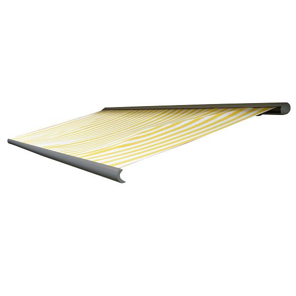 Housse de remplacement Mendler pour auvent T122, housse de remplacement cassette complète protection solaire 4x3m, acrylique jaune-blanc, 76524