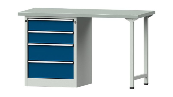 Établis ANKE Établi combiné, modèle 816 V, 1500 x 700 x 890 mm, RAL 7035/5010, ZBP 40 mm, 415.013