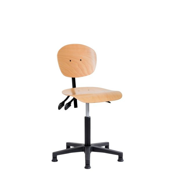 Chaise de travail SOFAME NATUR sur patins, hauteur d'assise 53-79, avec réglage de la profondeur d'assise, piètement en aluminium, W050050044