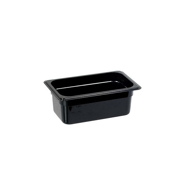 Bac gastronorme Stalgast, polycarbonate, noir, GN 1/4 (100 mm), GN1214100