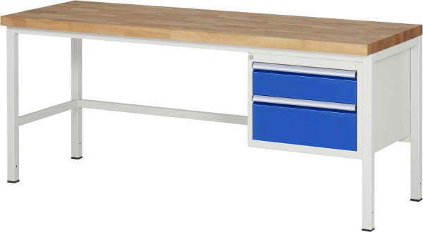Etabli RAU série 8000 - modèle 8123, L2000 x P700 x H840-1040 mm, base système L1995 x P650 x H800-1000 mm, 03-8123A1-207B4H.11