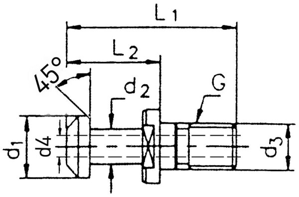 Tirette MACK MAS-BT 50, 45°, M24, avec alésage, 13-9882A-50-45