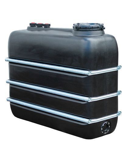 Réservoir chimique DENIOS en polyéthylène (PE), volume de 2000 litres, noir, 269-682