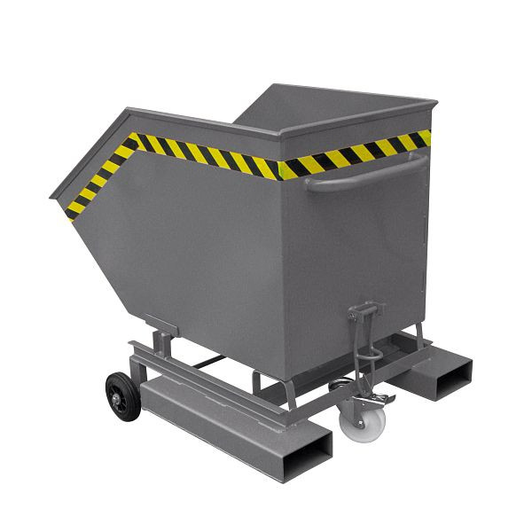 Fourgon industriel Eichinger avec roues et vide-poches, 300 kg, 800 litres, gris anthracite, 20411100000096