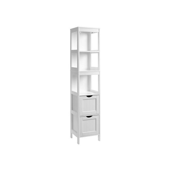 Armoire haute VASAGLE pour salle de bain de style maison de campagne, BBC66WT