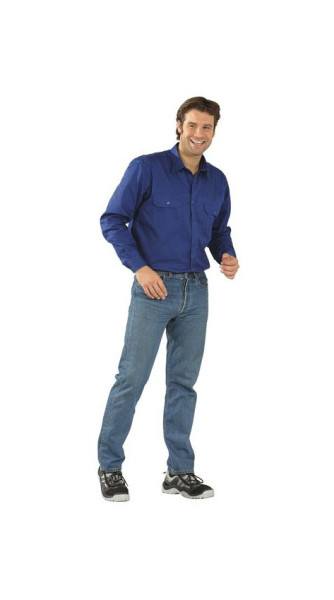 Planam shirts chemise sergé manche 1/1, bleu foncé, taille 39/40, 0417039