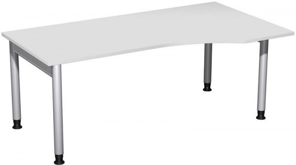 Bureau PC geramöbel droit, réglable en hauteur, 1800x1000x680-820, gris clair/argent, N-657305-LS