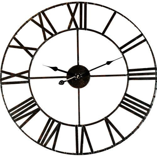 Horloge murale à quartz Technoline noir, métal, dimensions : Ø 60 cm, 306874