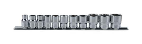 KS Tools Jeu de douilles hexagonales 3/8" CHROMEplus, 11 pièces 8-19 mm, 918.0608
