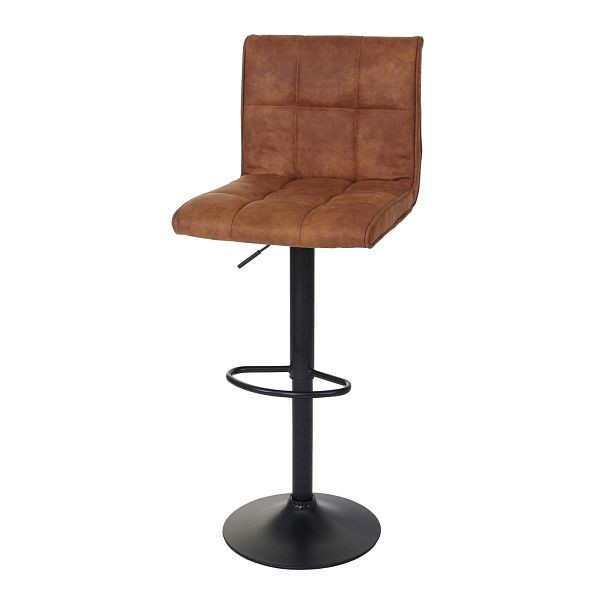 Tabouret de bar Mendler HWC-B13, tabouret de comptoir de tabouret de bar, imitation daim, marron clair vintage, 74346