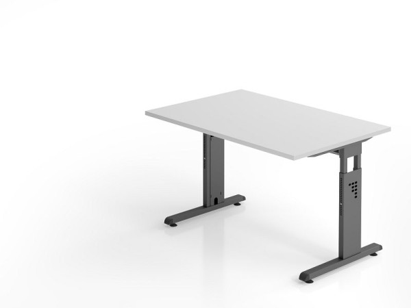 Bureau Hammerbacher OS12, 120 x 80 cm, plateau : gris, épaisseur 25 mm, chant ABS 2 mm, forme rectangulaire, VOS12/5/G