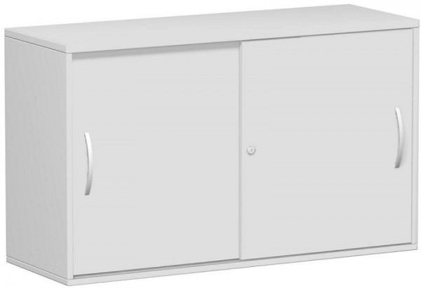 geramöbel armoire complémentaire à portes coulissantes, panneau supérieur 25 mm, avec pieds réglables, verrouillable, 1200x425x720, gris clair/gris clair, S-312153-LL