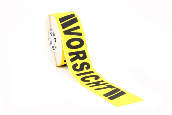 m2 revêtement antidérapant marquage d'avertissement noir/jaune avec texte "Attention" rouleau 75mmx18,3m, M15R075183