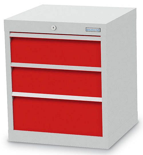 Armoire à tiroirs Bedrunka+Hirth, R 18-16, nombre de tiroirs : 3, dimensions en mm (LxPxH) : 530 x 500 x 619, hauteur des panneaux en mm : 2x150, 1x200, 46 021