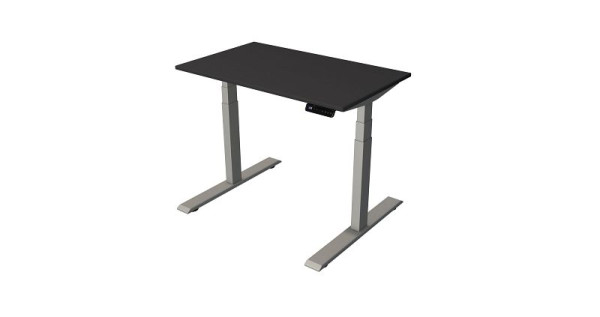 Table compacte Kerkmann L 1000 x P 600 mm, réglable en hauteur électriquement de 630 à 1270 mm, anthracite/argent (montage), 10188713