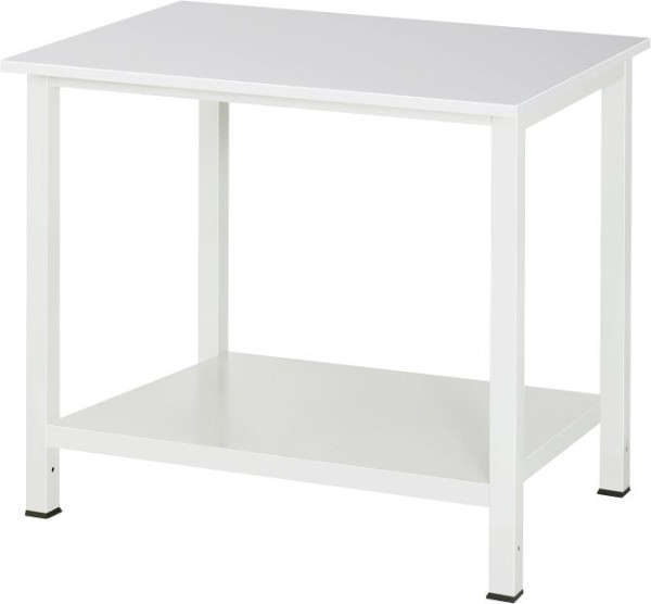 Table de travail RAU série 900, L1000xP800xH825mm, plan de travail avec revêtement en résine mélamine, épaisseur 22 mm, avec étagère en bas, profondeur 650mm, 03-900-6-M22-10.12