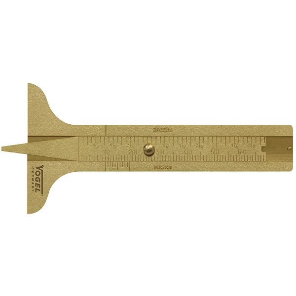 Profondeur de bande de roulement de pneu en laiton Vogel Germany, 60 mm / 2,4 mm, 214402