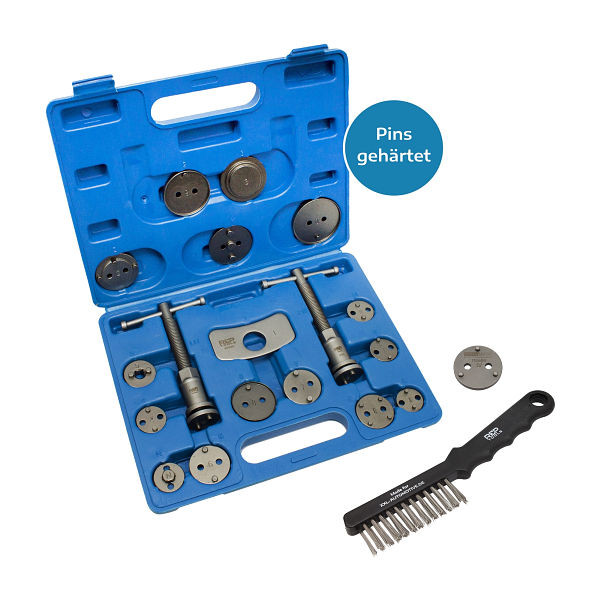 RepTools réinitialiseur de piston de frein 18 pièces avec brosse métallique et adaptateur à 3 broches, XXL-118549