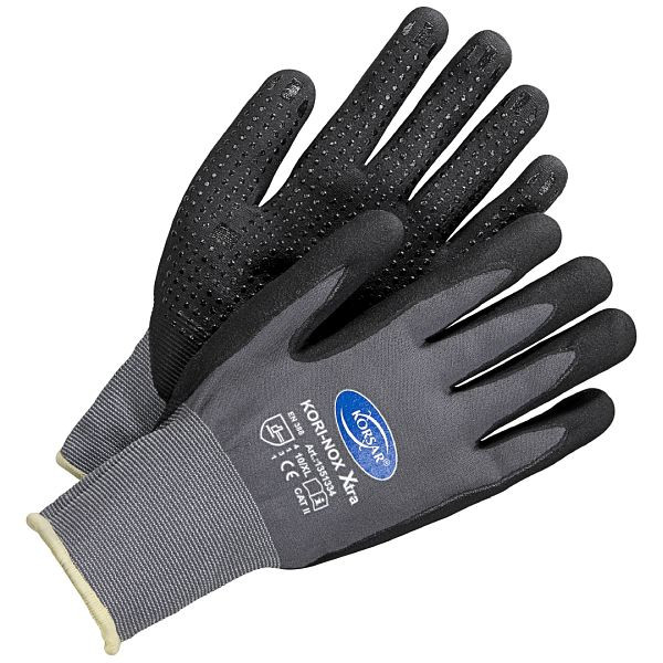 Korsar Kori-Nox Xtra gris-noir, lot de 12 paires, taille: 10, 1351334010