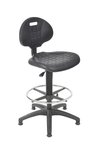 Chaise de travail Lotz, ressort à gaz, hauteur d'assise 590-850mm, support de ressort à gaz renforcé, dossier avec poignée encastrée, réglage en hauteur avec ressort à gaz, 6275.01