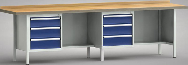 Etabli professionnel KLW - 3000 x 700 x 845 mm L x P x H, WP382N-3000M45-E1631