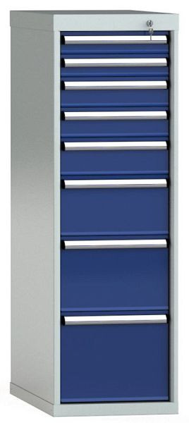 Armoire à tiroirs KLW 1325 x 419 x 750 mm H x L x P, dimensions d'installation : 1225 mm, division : 18x36 unités, SDB1325-08EP-001