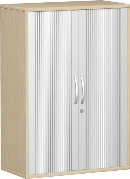 armoire à volets roulants geramöbel 2 étagères décoratives, verrouillable, 800x425x1152, argent/érable, N-10Q308-SA