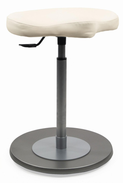 Tabouret Mayer Sitzmöbel avec siège ergonomique, plaque de base couleur acier inoxydable, blanc polaire, 1168_EF_30582