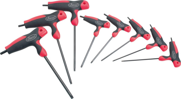 Jeu de tournevis VIGOR TORX à poignée en T, profil TORX interne, T 9 - T 40, nombre d'outils : 8, V1410